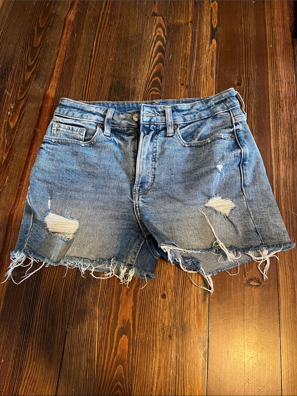 Old Navy Blue Distressed Frayed Hem Denim Shorts
